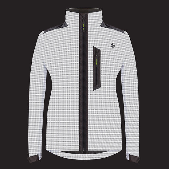 APEX Women’s 100% Reflective Waterproof Cycling Jacket — night mode