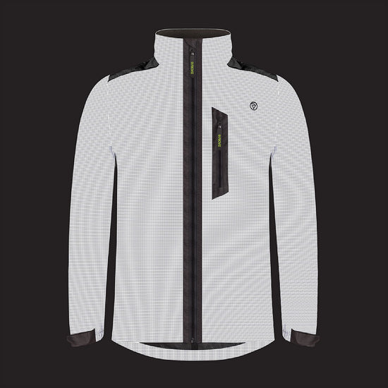 APEX Men’s 100% Reflective Waterproof Cycling Jacket — night mode