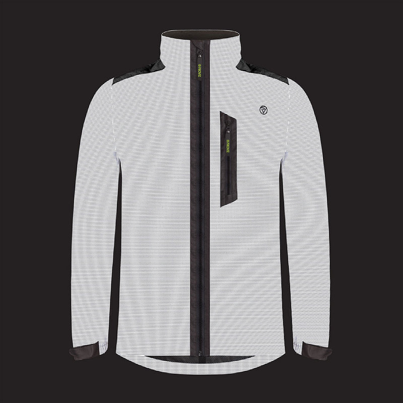 APEX Men’s 100% Reflective Waterproof Cycling Jacket — night mode