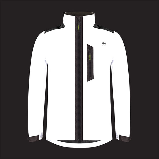 City Men's 100% Reflective Waterproof Commuter Cycling Jacket — night mode