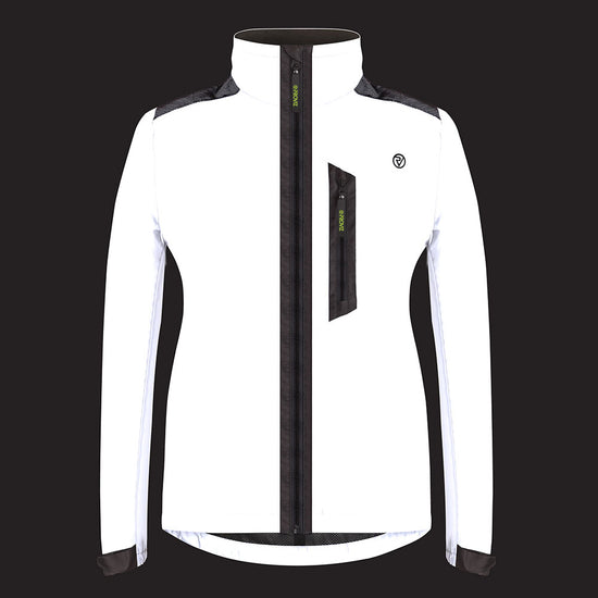City Women's 100% Reflective Waterproof Commuter Cycling Jacket — night mode