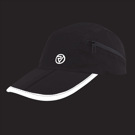Reflective Breathable Black Running Cap — night mode