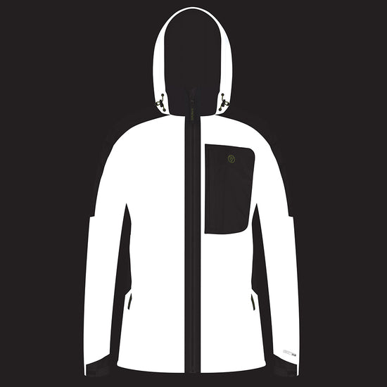 Women's Reflective Waterproof Hooded Jacket 2.0 — night mode