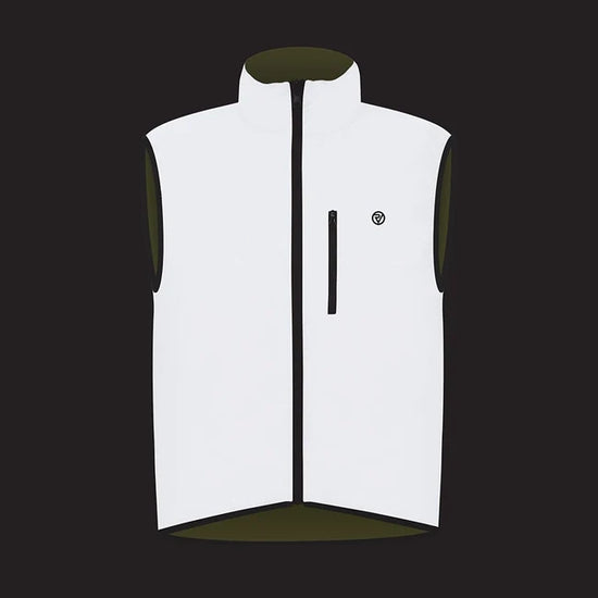 Men's Reflective Reversible Cycling Gilet — night mode