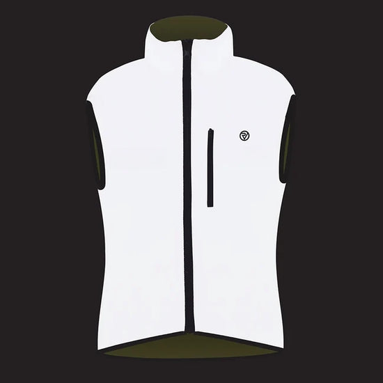 Women's Reflective Reversible Cycling Gilet — night mode