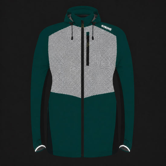 Lumina Women’s Reflective Waterproof Running Jacket — night mode