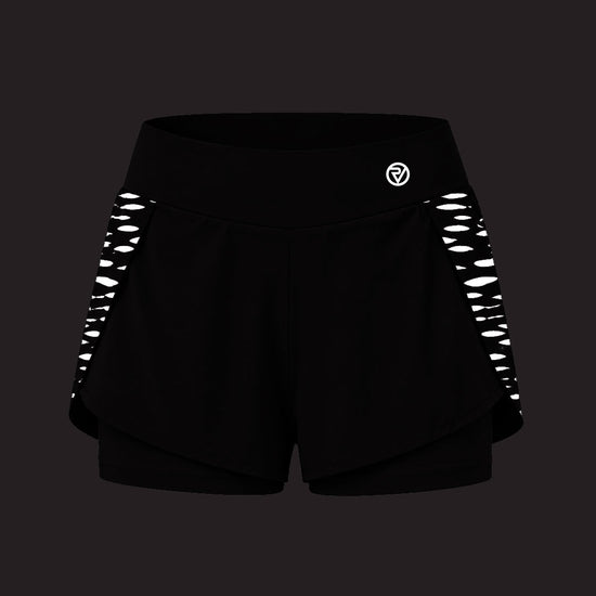 Reflective Women's Butterfly Running Shorts — night mode