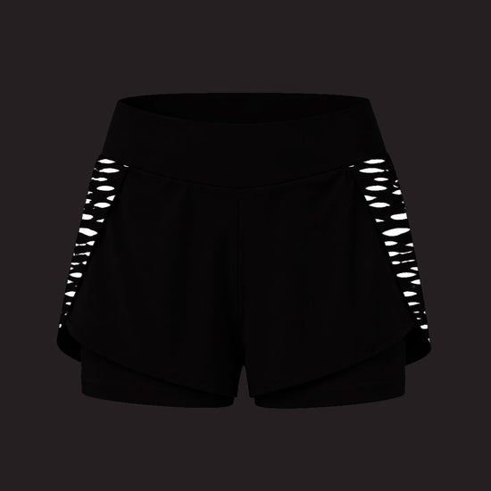 Reflective Women's Butterfly Running Shorts — night mode