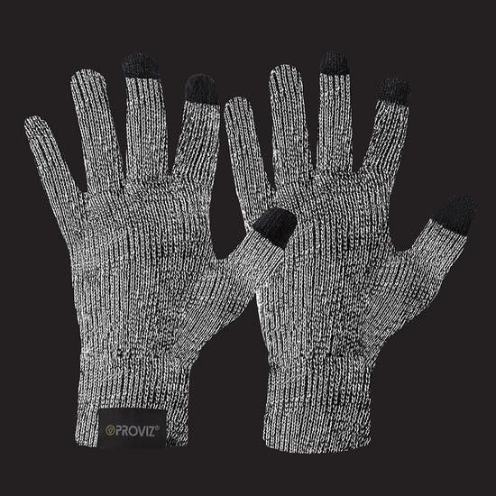 Reflective Warm Knit Gloves — night mode