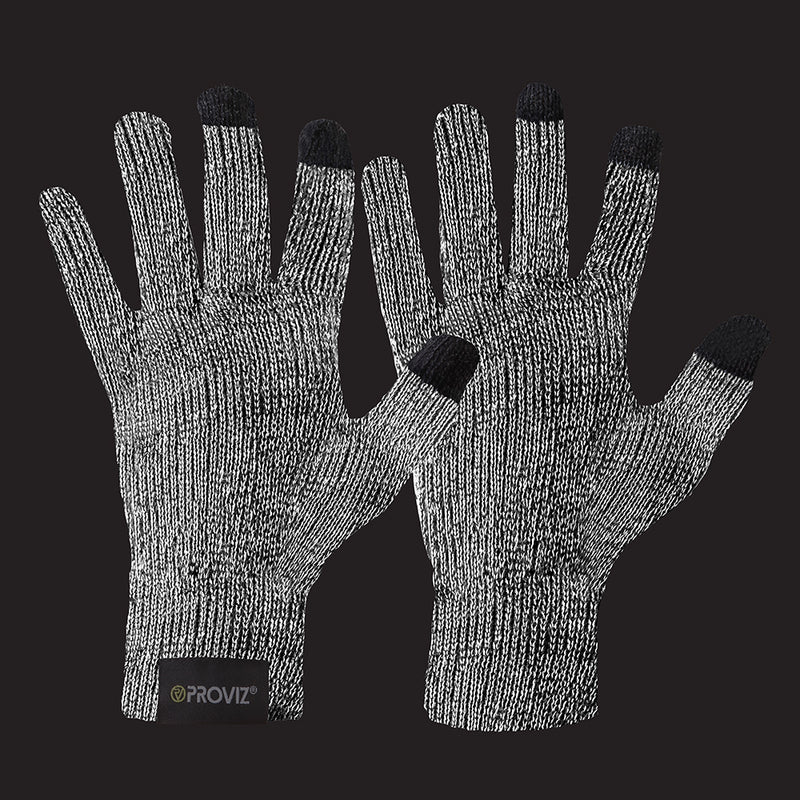 Reflective Warm Knit Gloves — night mode