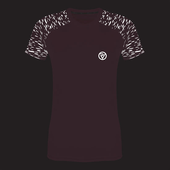 Women's Reflective Short Sleeve Training Top — night mode