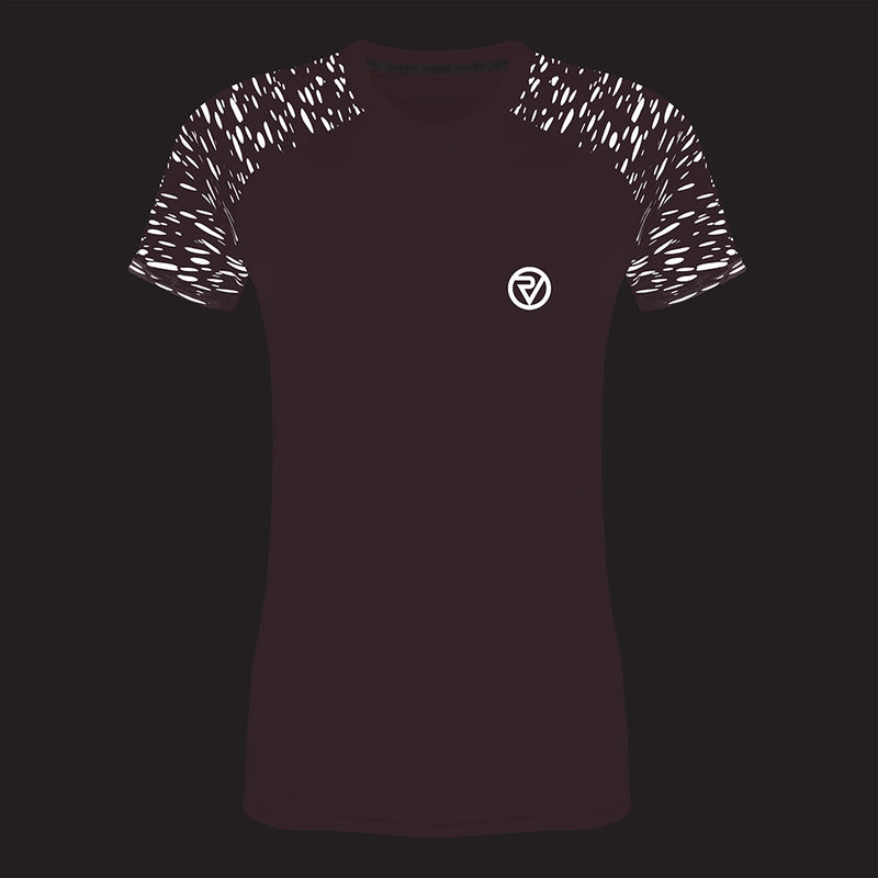 Women's Reflective Short Sleeve Training Top — night mode