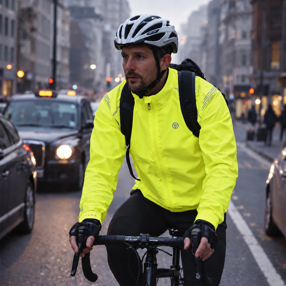 lifestyle Men's Everyday Breathable Jacket cycling at city yellow