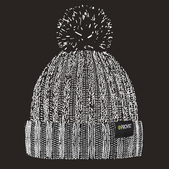 Reflective Fleece Lined Running Bobble Beanie