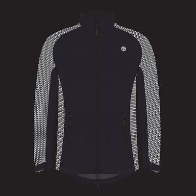 lifestyle Solaris Men’s Reflective Waterproof Active Jacket showing reflective print
