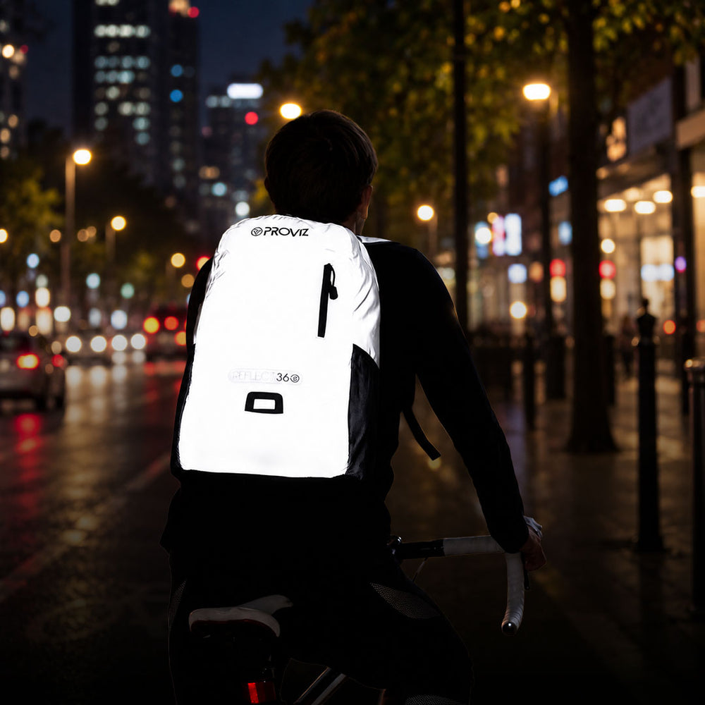 listing-lifestyle Fully Reflective Cycling & Commuting 30L Backpack lights on 