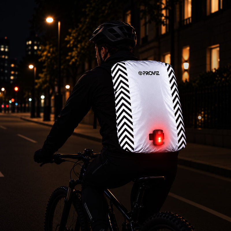 lifestyle proviz backpack cover with clip light attached