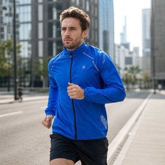 listing-lifestyle Men's Everyday Breathable Jacket blue men running in city