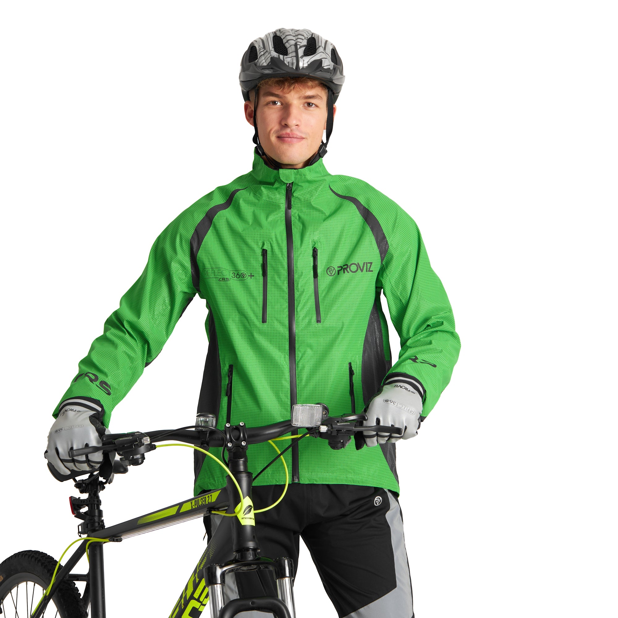 CRS Men's Fully Reflective & Enhanced Waterproof Cycling Jacket