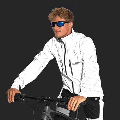 An image of Fully Reflective Enhanced Waterproof Cycling Jacket - Men's - XL - Proviz - Refl...
