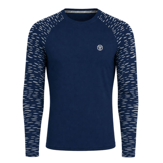 Reflective Men's Long Sleeve Training Top navy blue front