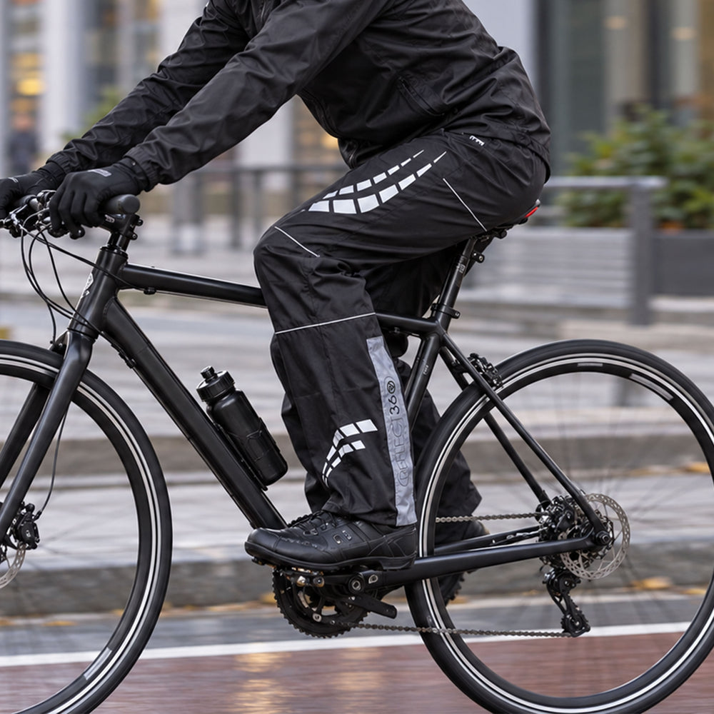 lifestyle men's waterproof cycling trousers reflective during day