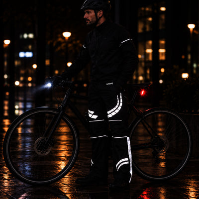listing-lifestyle men's waterproof cycling trousers reflective during at night