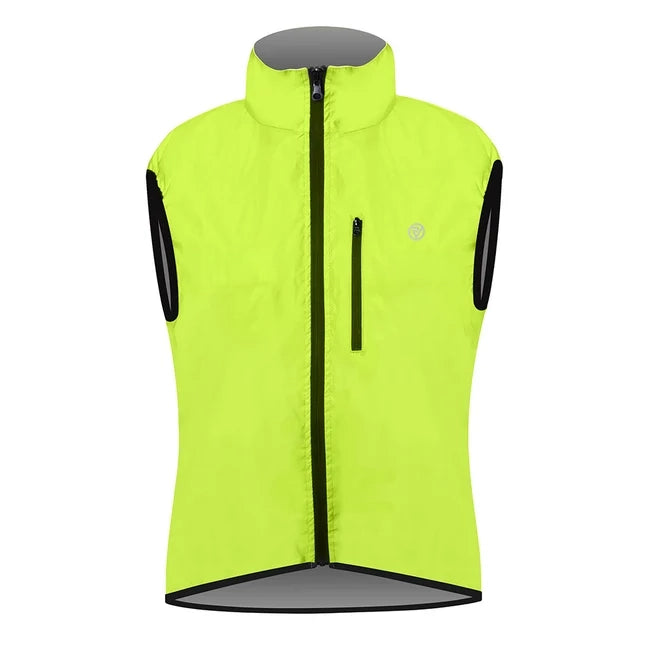 lifestyle Women's Reflective Reversible Cycling Gilet front yellow