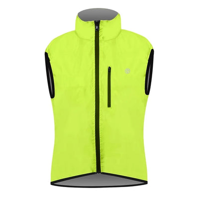 lifestyle Women's Reflective Reversible Cycling Gilet front yellow