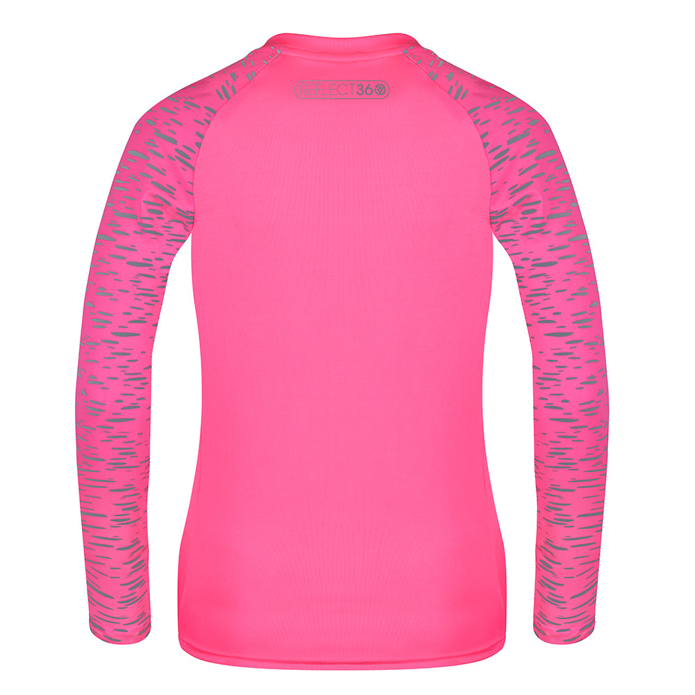 Reflective Women's Long Sleeve Training Top pink back