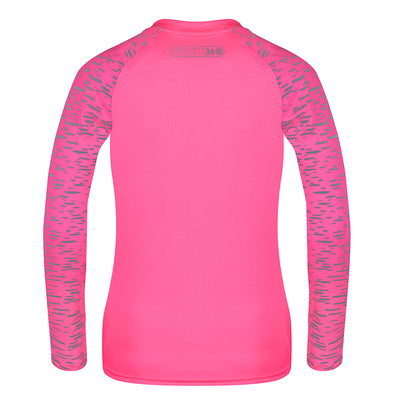 Reflective Women's Long Sleeve Training Top pink back