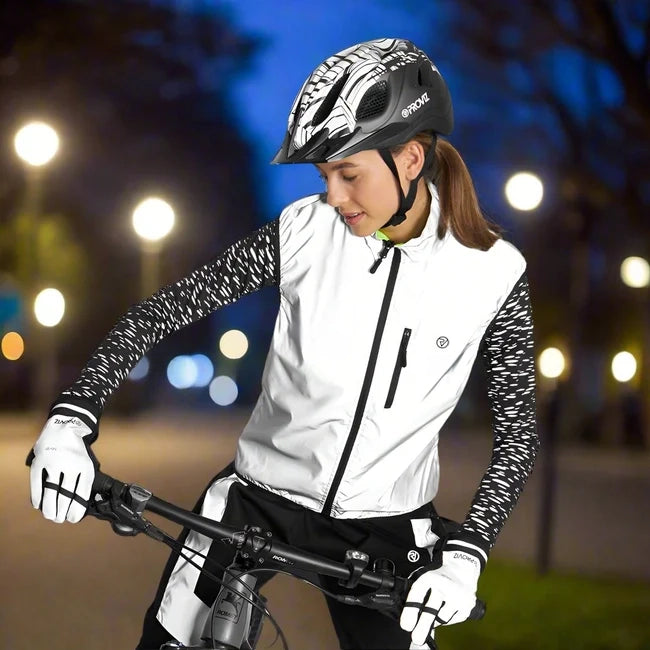lifestyle Women's Reflective Reversible Cycling Gilet with reflective long sleeve