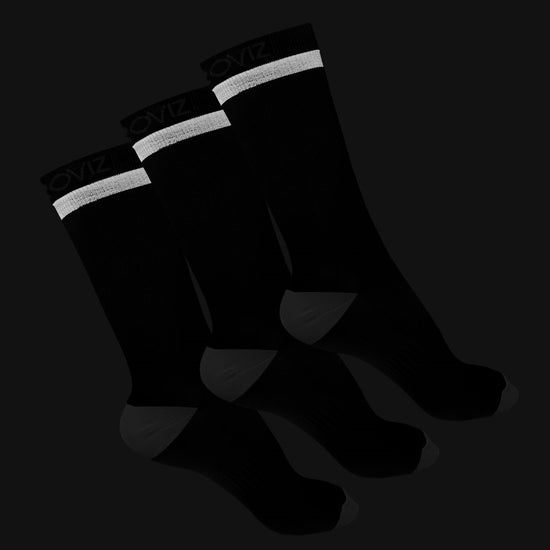 Reflective Mid Length Running Socks - 3 Pack