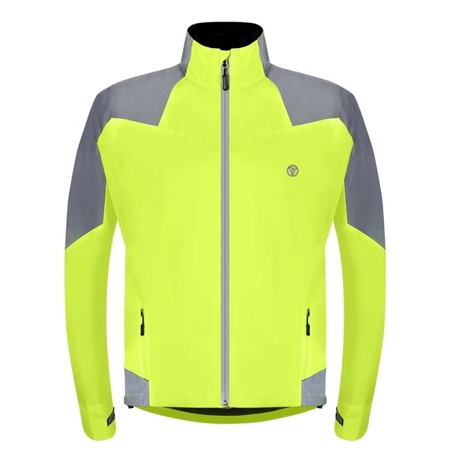 Men's Reflective & Waterproof Cycling Jacket - Yellow Front
