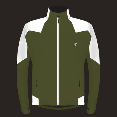 lifestyle Men's Reflective & Waterproof Cycling Jacket - Front Yellow lights on