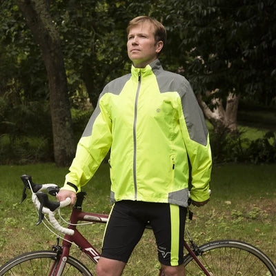 lifestyle Men's Reflective & Waterproof Cycling Jacket daytime front
