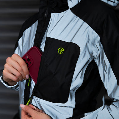 lifestyle Reflective Waterproof Hiking Jacket phone pocket
