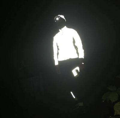 lifestyle Men's Fully Reflective Running Jacket 2.0 at night
