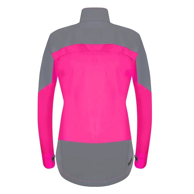 Women's Reflective & Waterproof Cycling Jacket pink back