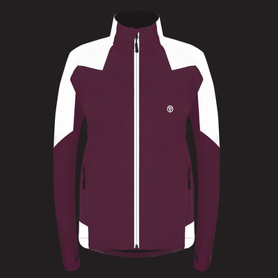 lifestyle Women's Reflective & Waterproof Cycling Jacket pink lights on