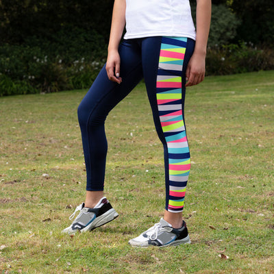 Sculpt side-striped leggings in multicoloured - Tory Sport