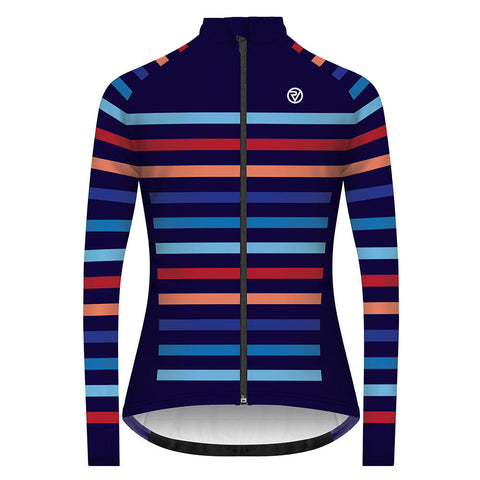 ROGELLI women's cycling jersey STRIPE navy blue 010.148