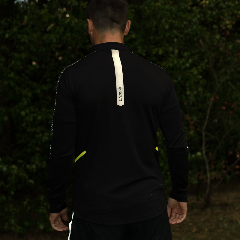 REFLECT360 Carbon Men's Long Sleeve Reflective Running Top Proviz