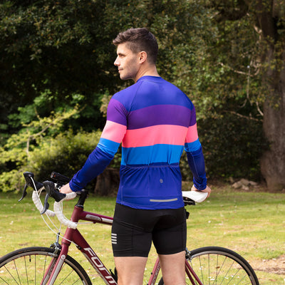 Cycling Jersey - Retro Inspired Jumper - Rainbow Black - S